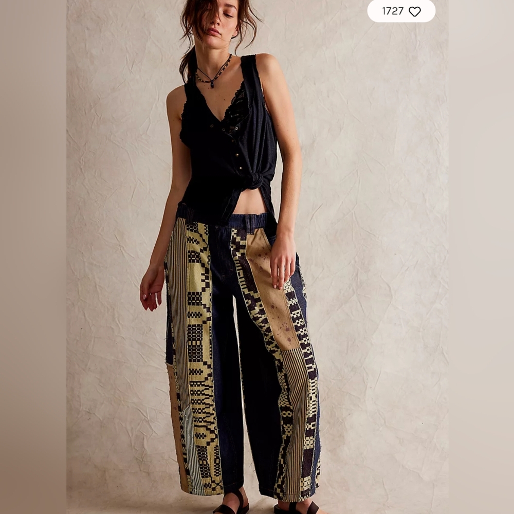 We the free Free people ever after pieced Barrel jeans